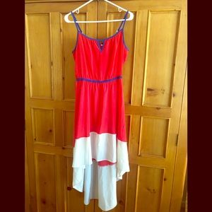Red white and blue maxi dress